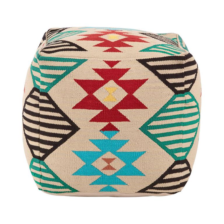Cefena Pouffe - Square - Cream Fabric