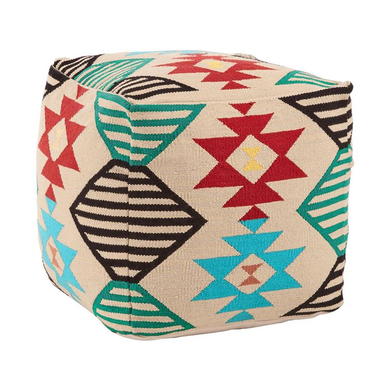 Cefena Pouffe - Square - Cream Fabric