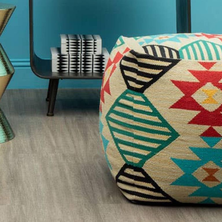 Cefena Pouffe - Square - Cream Fabric