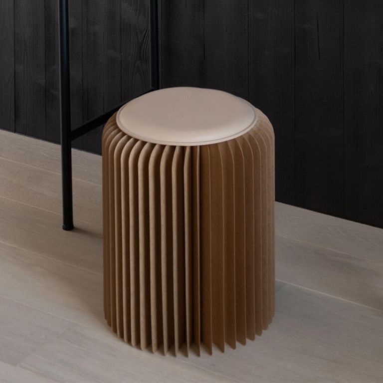 Stool - Set of 2 - Round - Brown - Foldable Paper