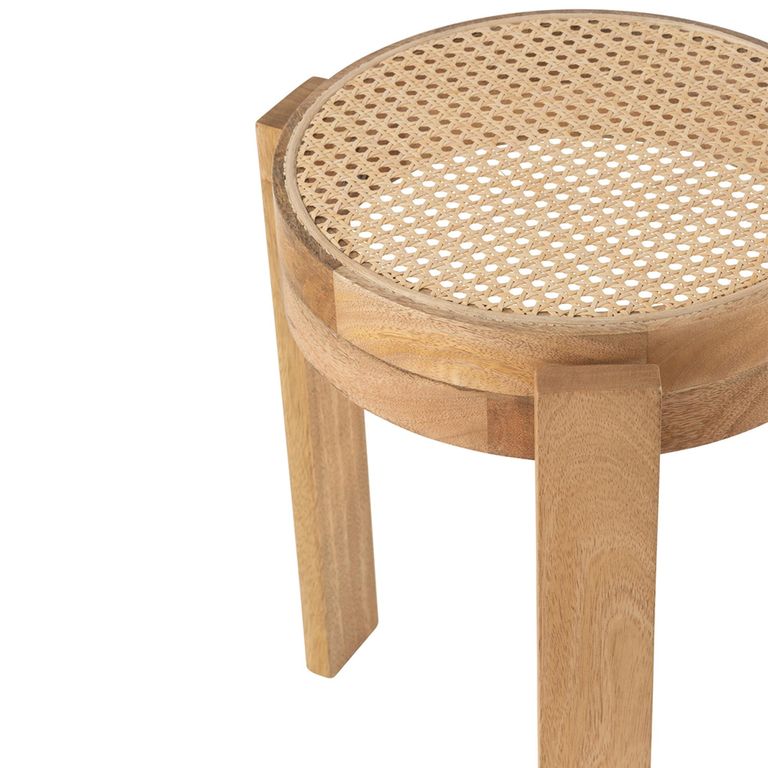 Pune Stool - Set of 2 - Round - Natural - Mango Wood
