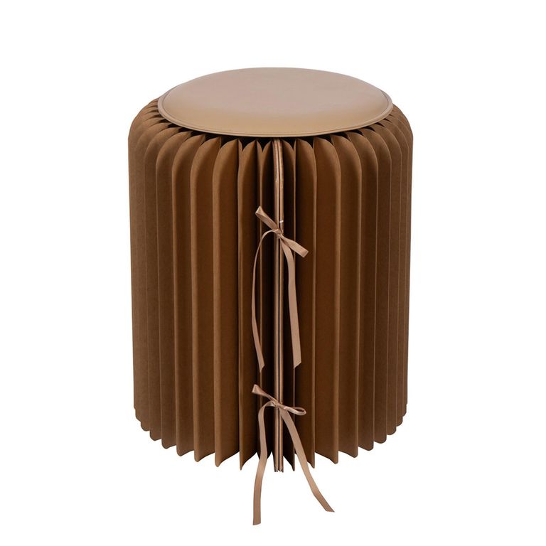 Stool - Set of 2 - Round - Brown - Foldable Paper