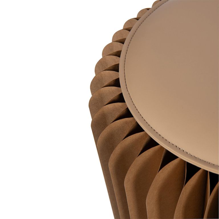 Stool - Set of 2 - Round - Brown - Foldable Paper