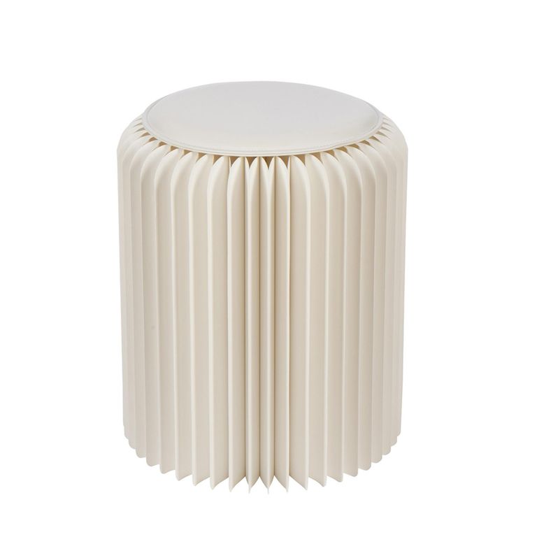Stool - Set of 2 - Round - Off White - Foldable Paper