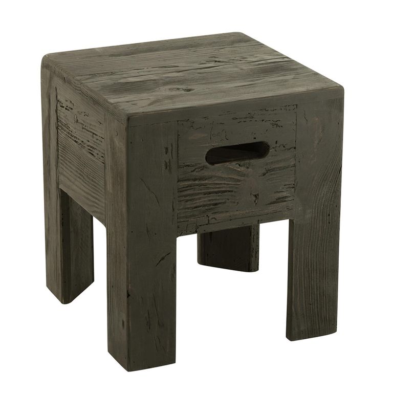 Will Stool - Set of 2 - Square - Black - Pine Wood