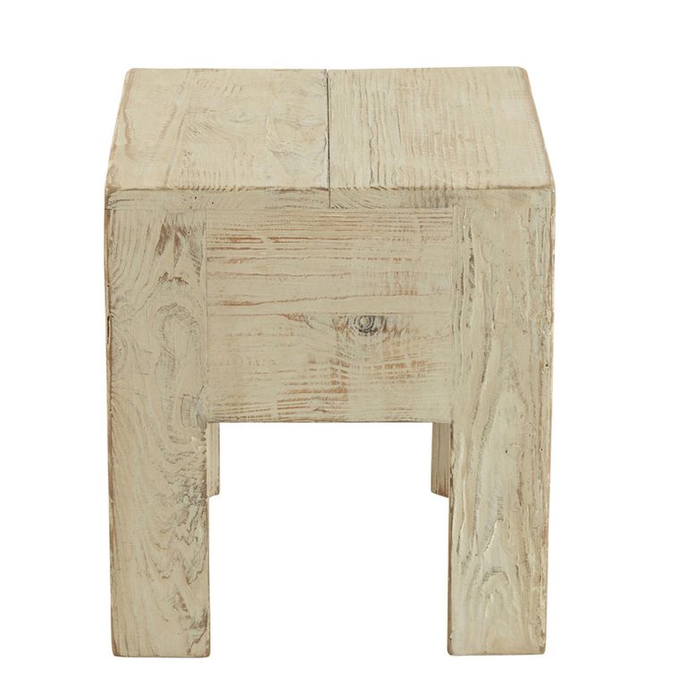 Will Stool - Set of 2 - Square - White - Pine Wood