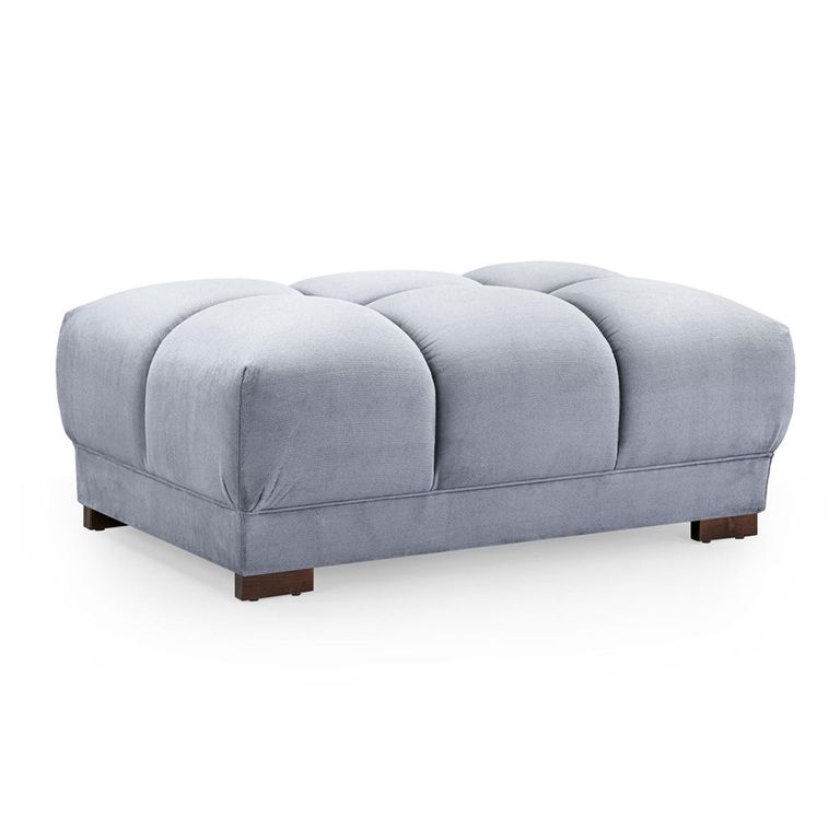 Azzuro Footstool - Grey Velvet Fabric