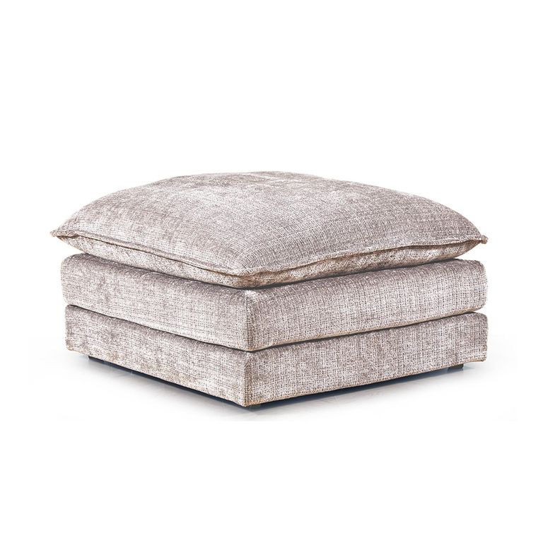 Solaya Footstool - Square - Beige Fabric