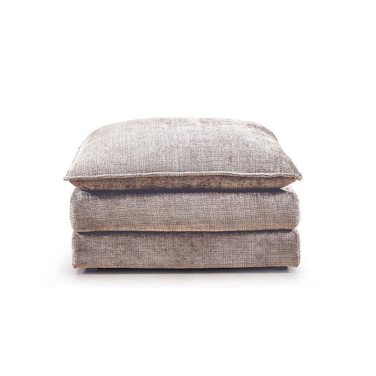 Solaya Footstool - Square - Beige Fabric
