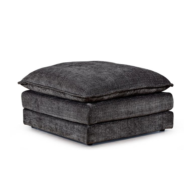 Solaya Footstool - Square - Black Fabric