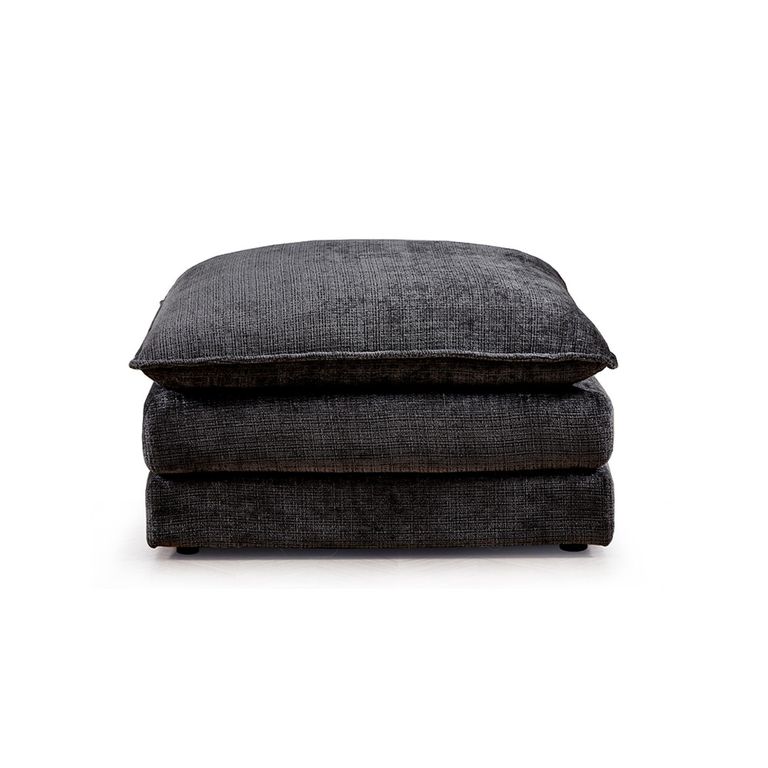 Solaya Footstool - Square - Black Fabric