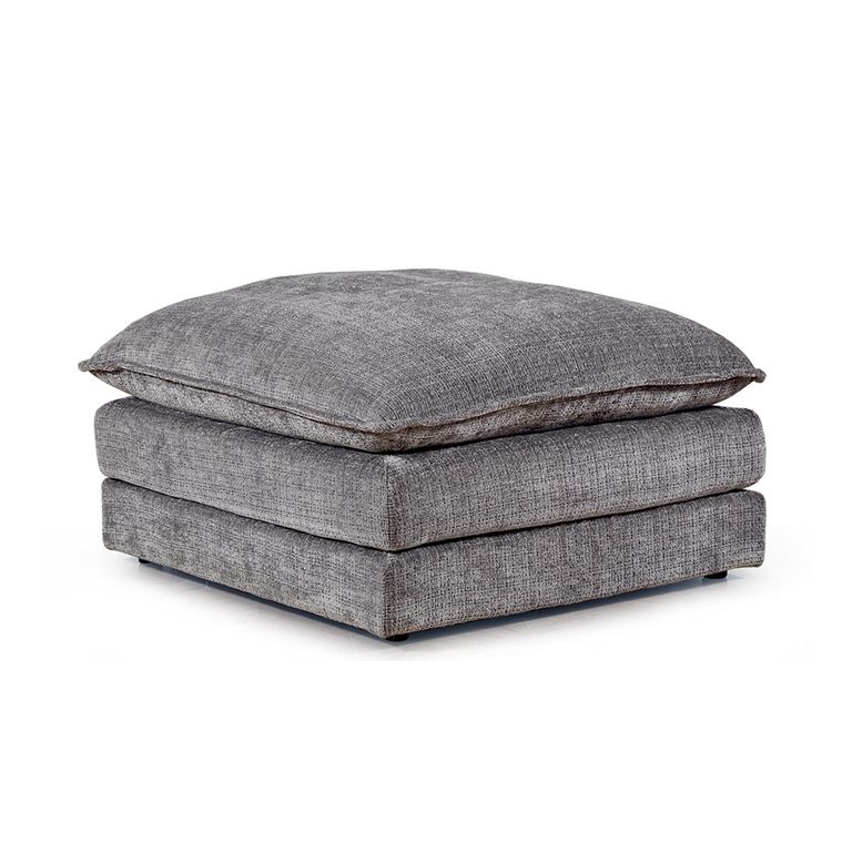 Solaya Footstool - Square - Grey Fabric