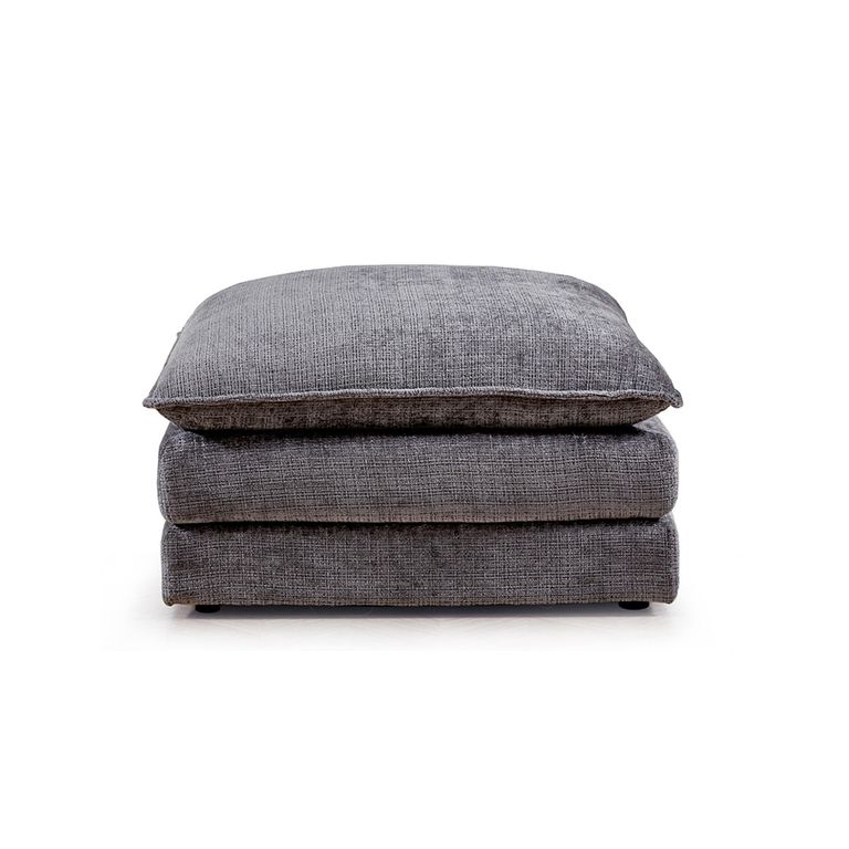 Solaya Footstool - Square - Grey Fabric