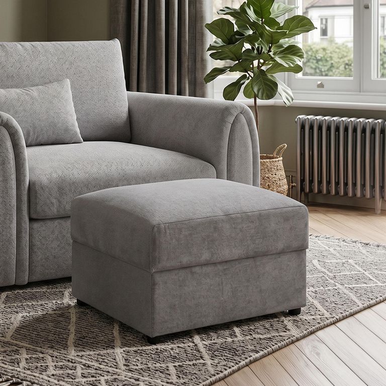 Mirabel Footstool - Grey Fabric