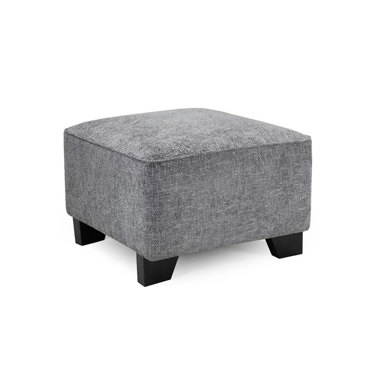 Nebraska Footstool - Slate Grey Fabric