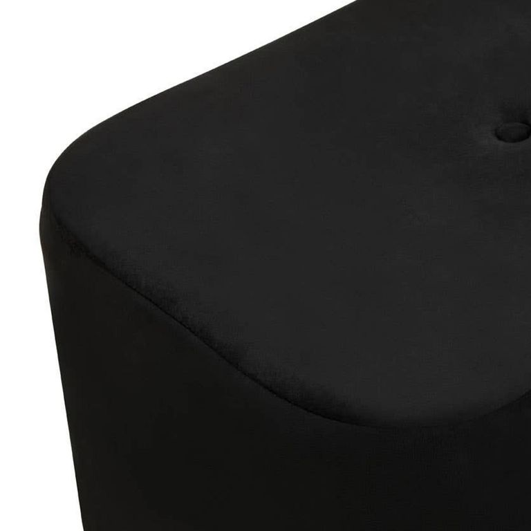 Hartford Pouffe - Black Velvet Fabric