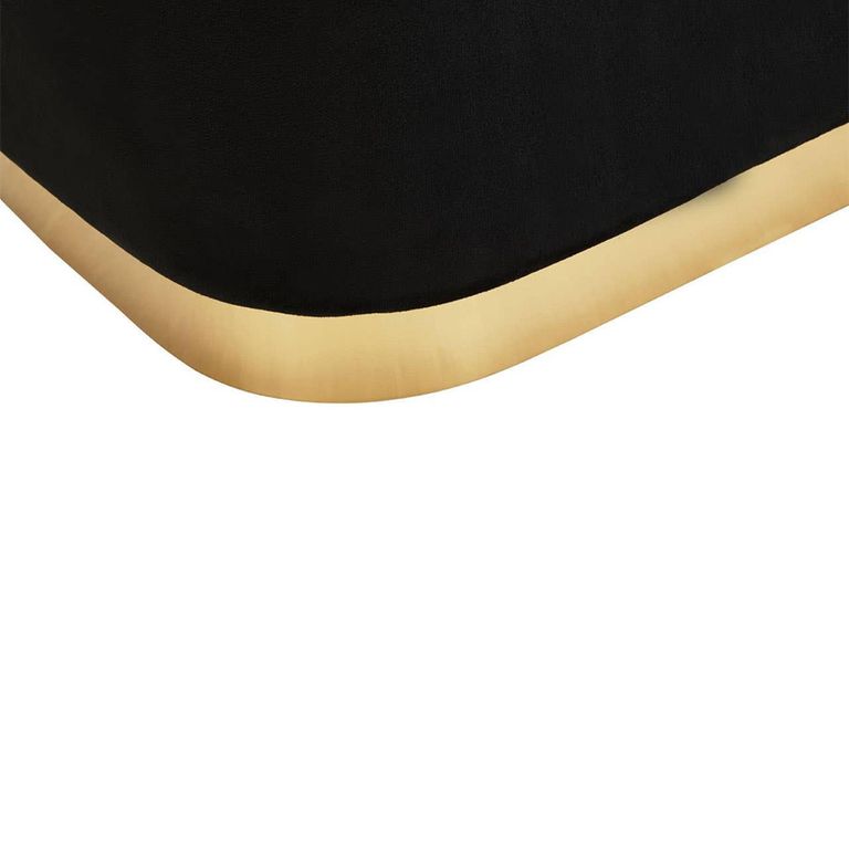 Hartford Pouffe - Black Velvet Fabric