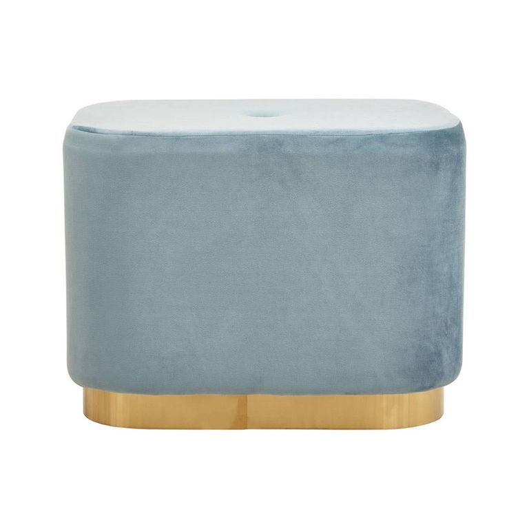 Hartford Pouffe - Blue Velvet Fabric