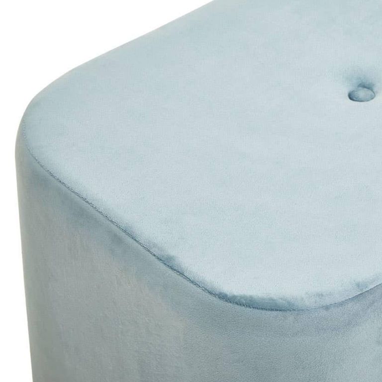 Hartford Pouffe - Blue Velvet Fabric