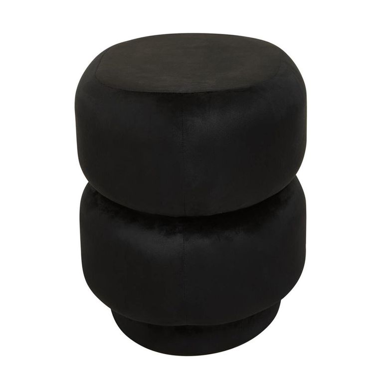 Hartford Pouffe - Oval - Black Velvet Fabric