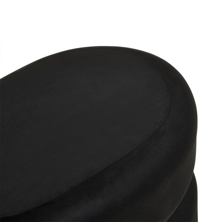 Hartford Pouffe - Oval - Black Velvet Fabric