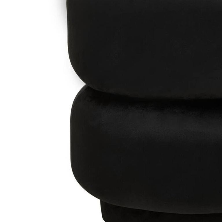 Hartford Pouffe - Oval - Black Velvet Fabric