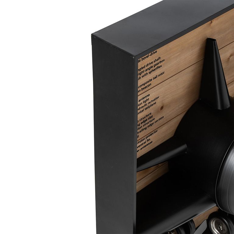 Airplane Wall Clock - Black - Metal
