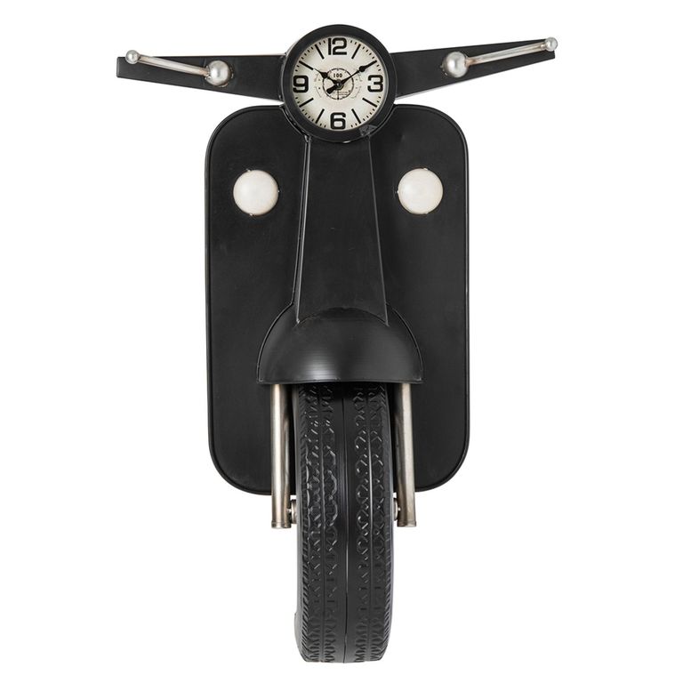 Scooter Wall Clock - Black - Metal