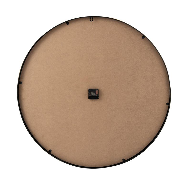 Wall Clock - Round - Black and Brown - Wood