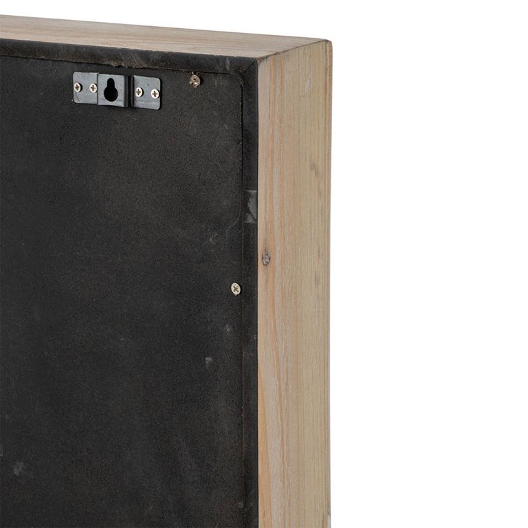 Wall Clock - Square - Large - Light Beige - Wood