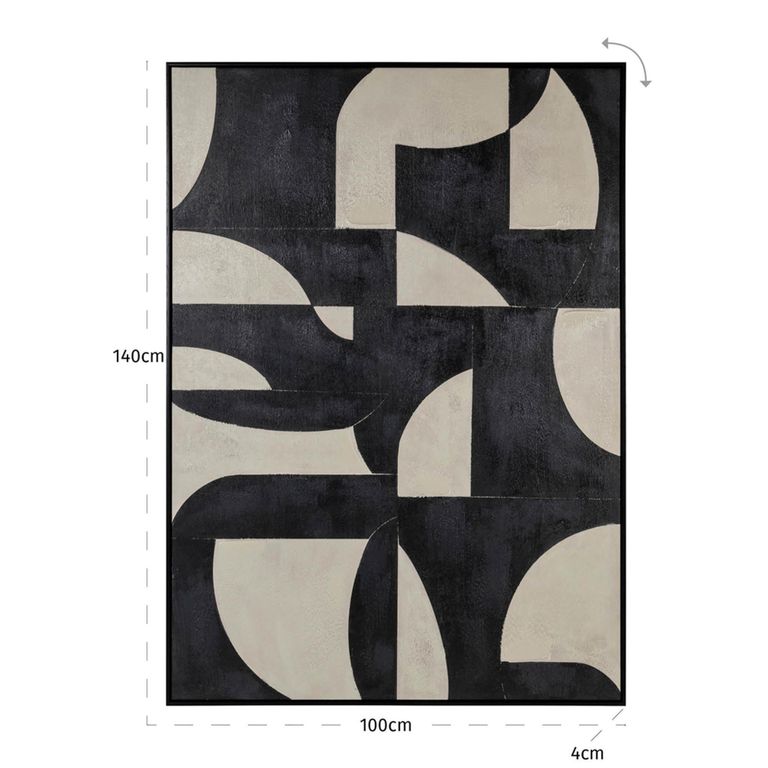 Splendor Wall Art - Beige and Black