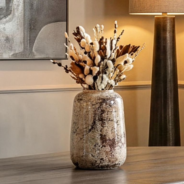 Dena Vase - Beige - Small - Metal