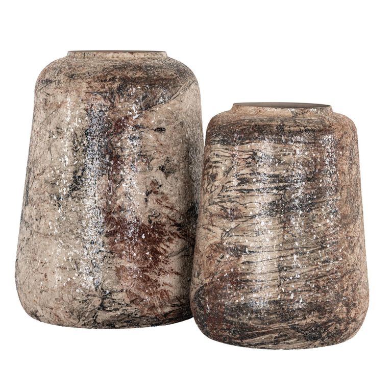 Dena Vase - Beige - Large - Metal