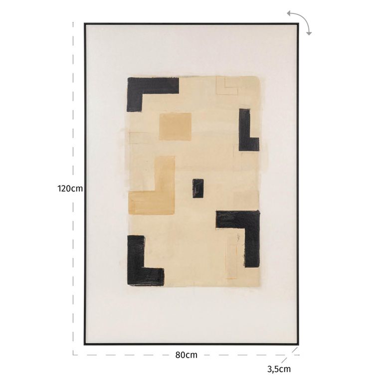 Vortex Wall Art - Beige - Left
