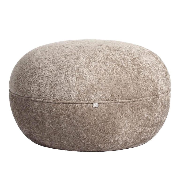 Jace Pouffe - Round - Sand - Fabric