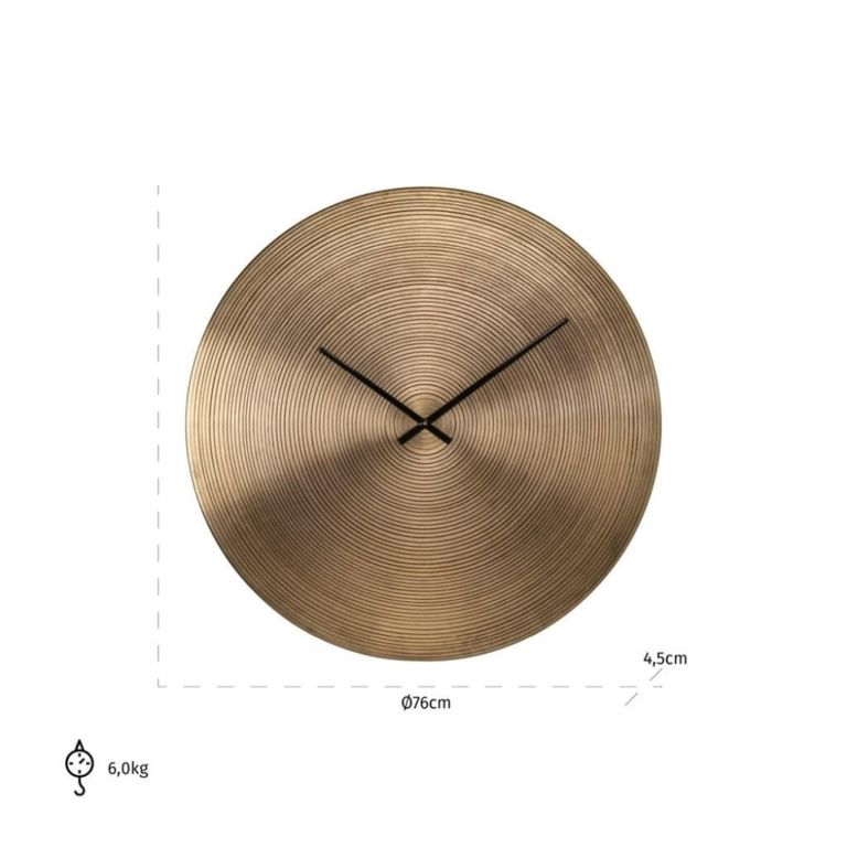 Aden Wall Clock - Round - Gold - Metal