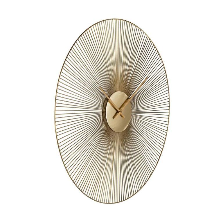 Audrey Wall Clock - Round - Gold - Metal