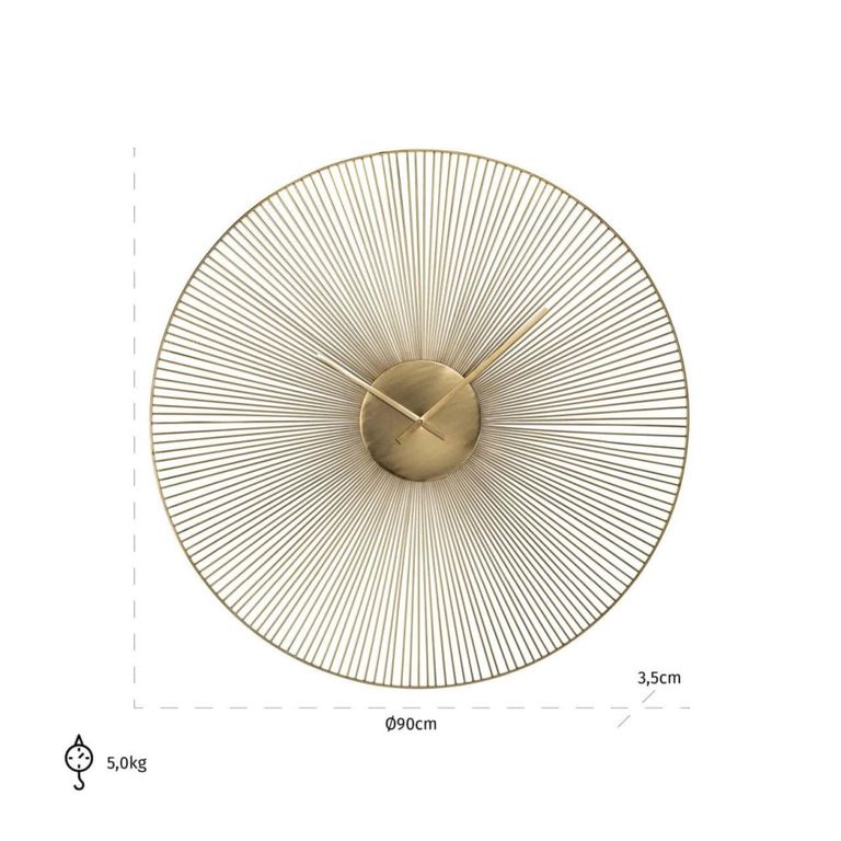 Audrey Wall Clock - Round - Gold - Metal