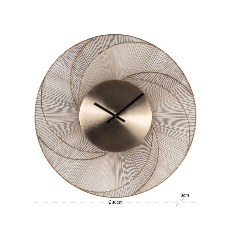 Denver Wall Clock - Round - Gold - Metal