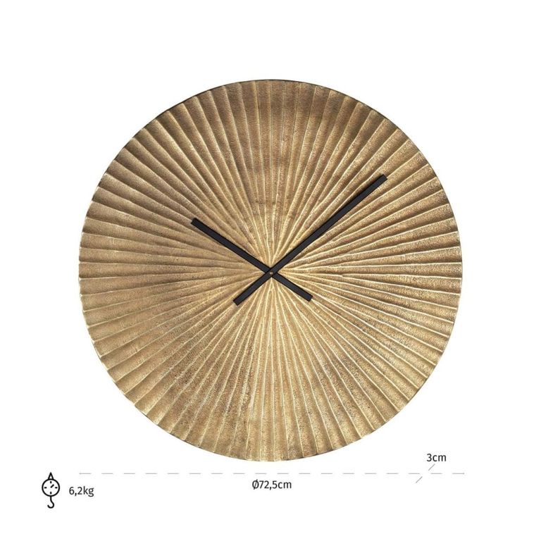 Mace Wall Clock - Round - Gold - Aluminium