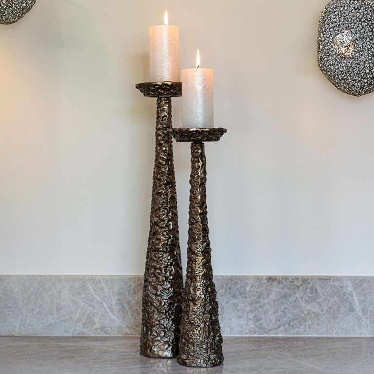 Moan Candle Holder - Cone Base - Brushed Gold - Aluminium