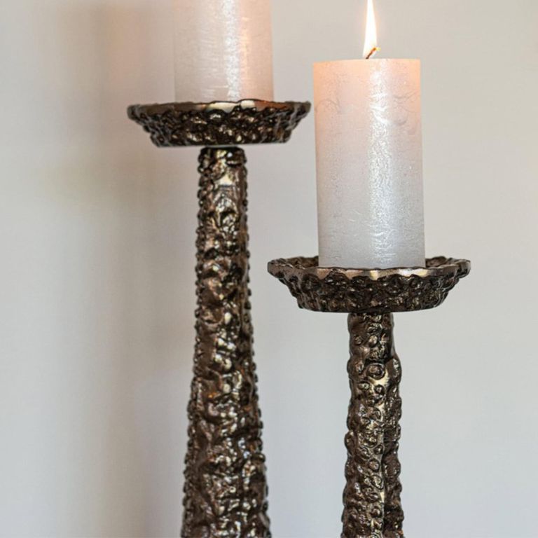 Moan Candle Holder - Cone Base - Brushed Gold - Aluminium