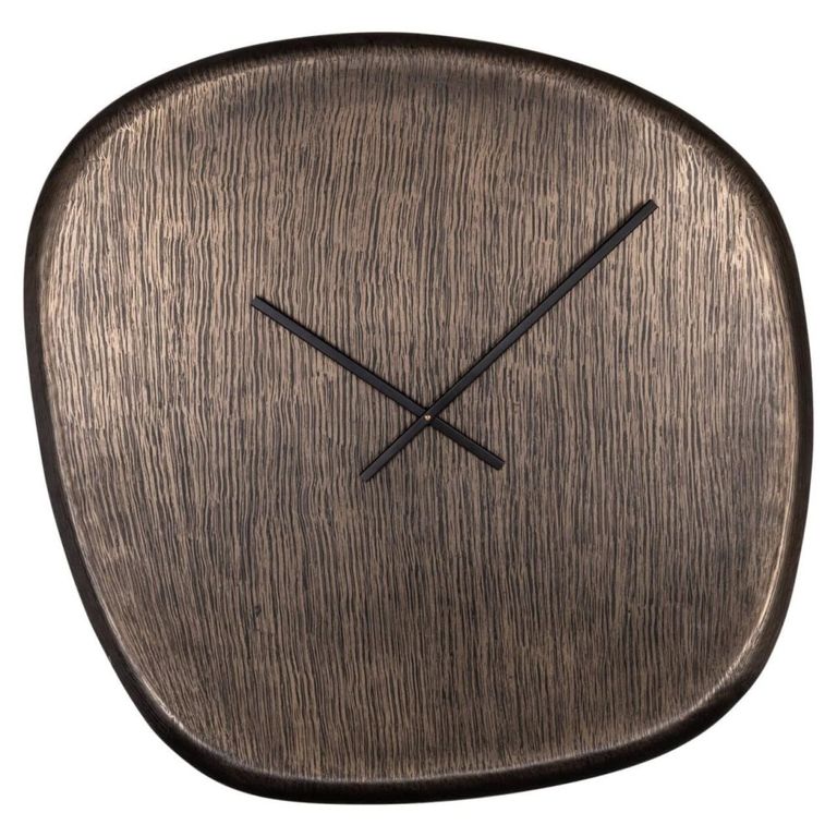 Nuvani Wall Clock - Abstract - Bronze - Metal