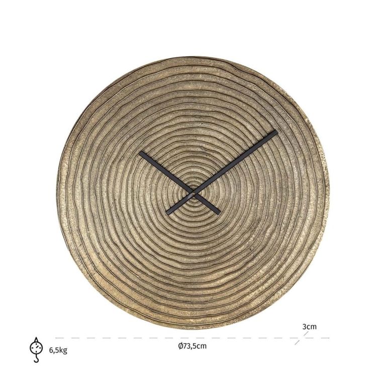 Roan Wall Clock - Round - Gold - Aluminium