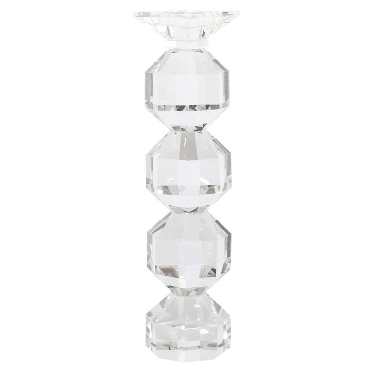 Safia Candle Holder - Large - Clear - Glass