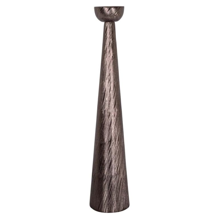 Saphira Candle Holder - Cone Base - Smoke - Aluminium