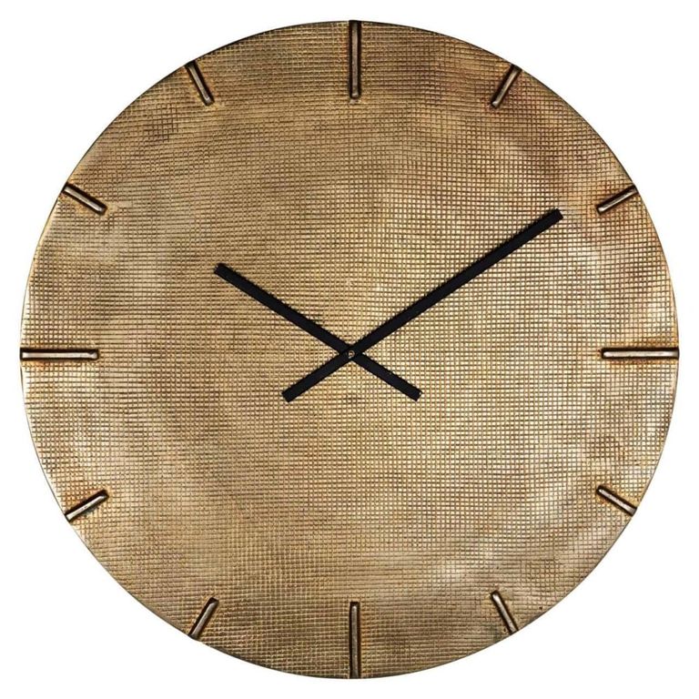 Zane Wall Clock - Round - Gold - Aluminium