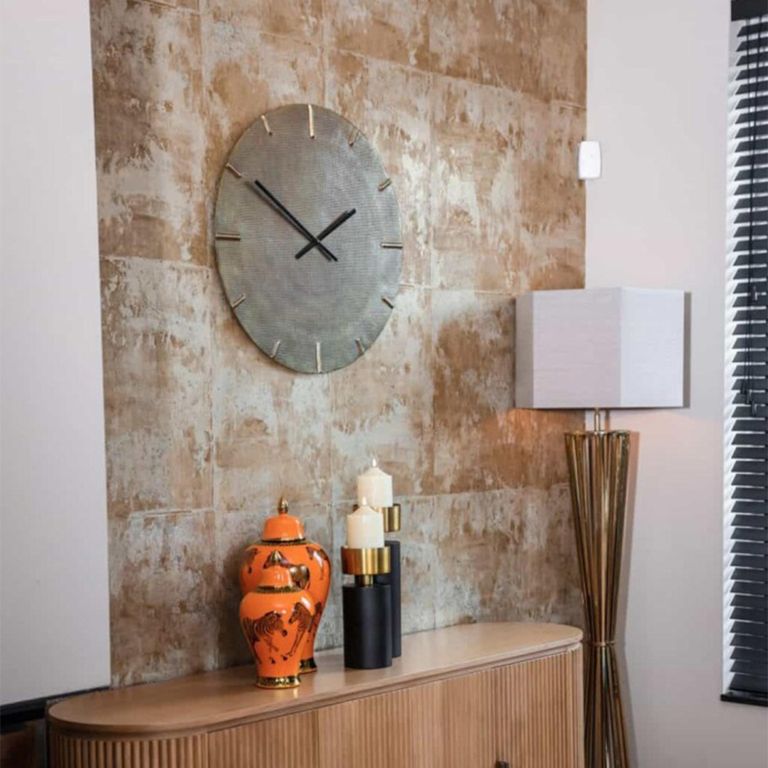 Zane Wall Clock - Round - Gold - Aluminium