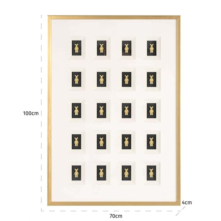 Bear Wall Art - White and Gold