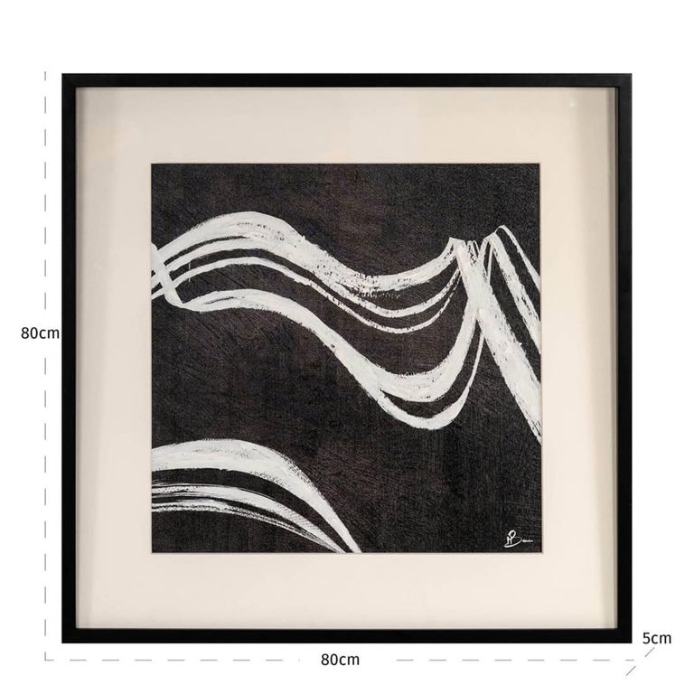 Jozy Wall Art - Square - Black and White